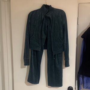 lululemon athletica Teal Bomber Jacket and Pants Set